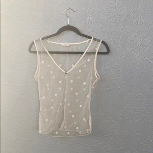 Valentino Cream Sheer Embroidered Camisole